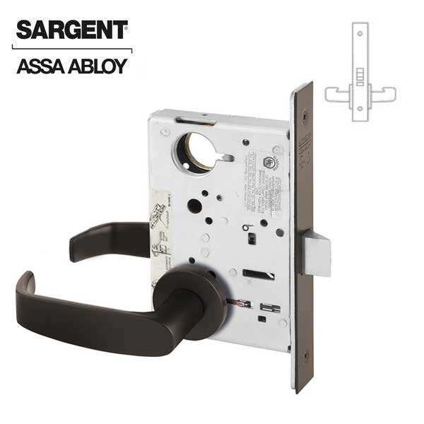 Sargent 8200 Series Mortise Lock Mechanical Passage or Closet LN Trim L Rose Dark Oxidized Satin Bronze Equi SRG-8215-LNL-10BE - main